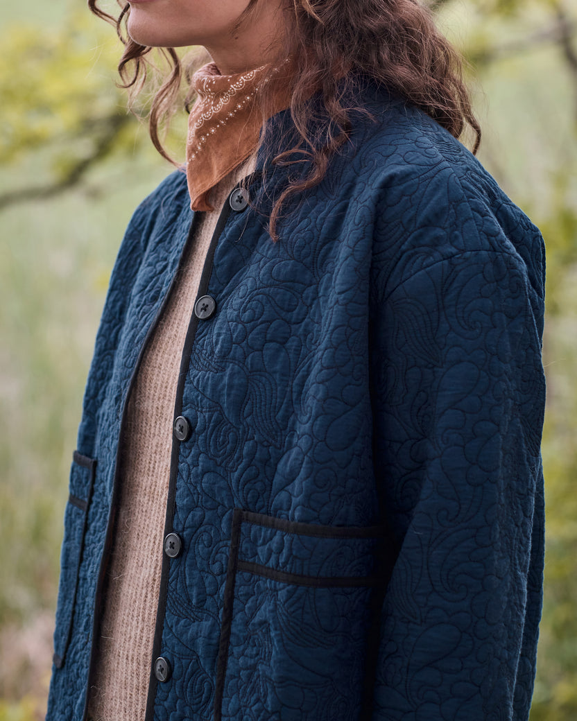 Quilted Equestrian - Elliott Jacket - Vintage Indigo