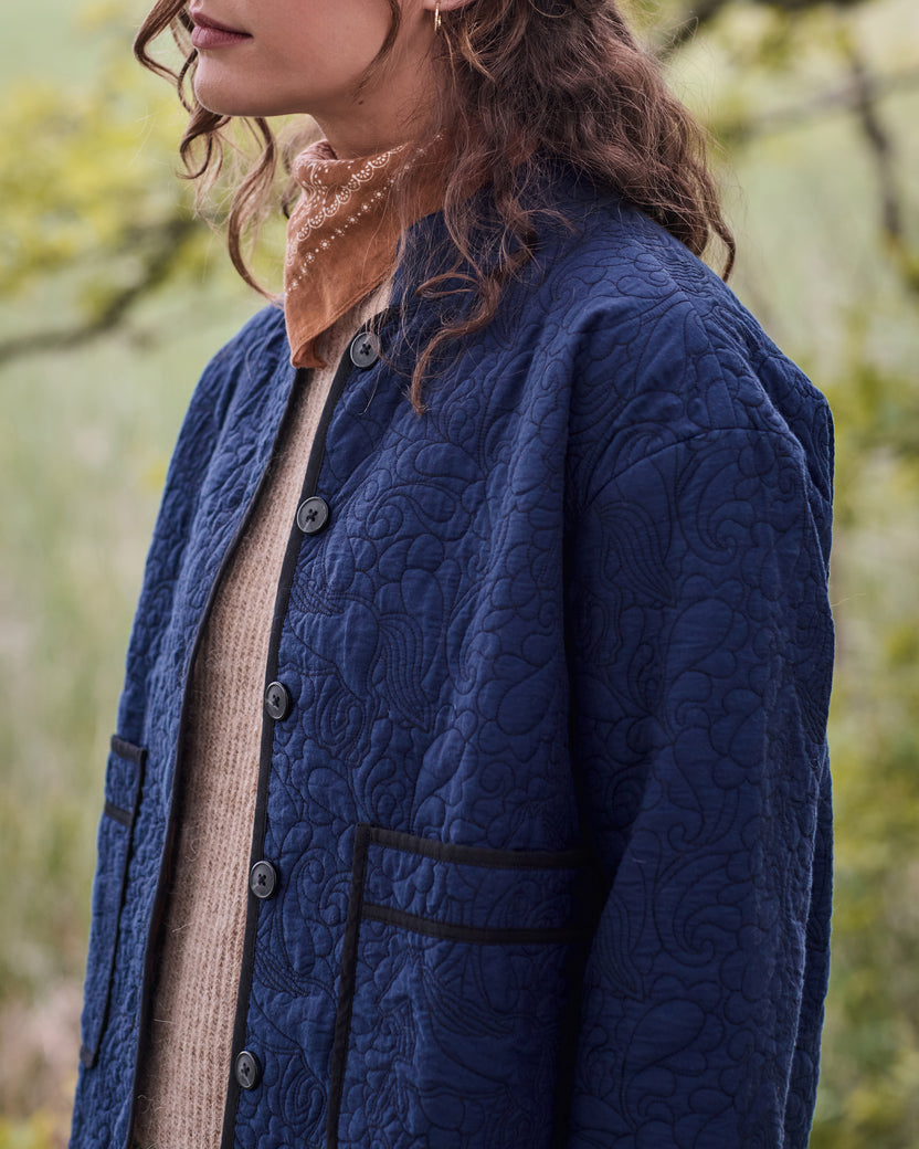 Quilted Equestrian - Elliott Jacket - Vintage Indigo