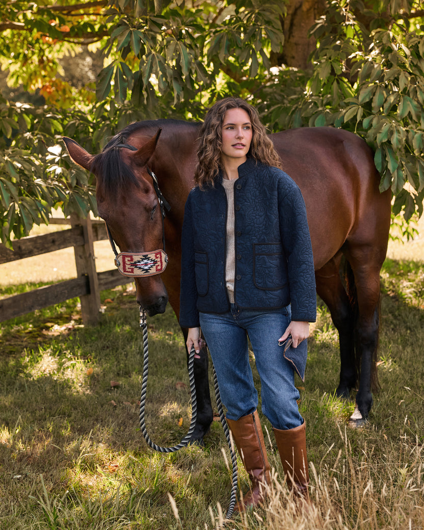 Quilted Equestrian - Elliott Jacket - Vintage Indigo