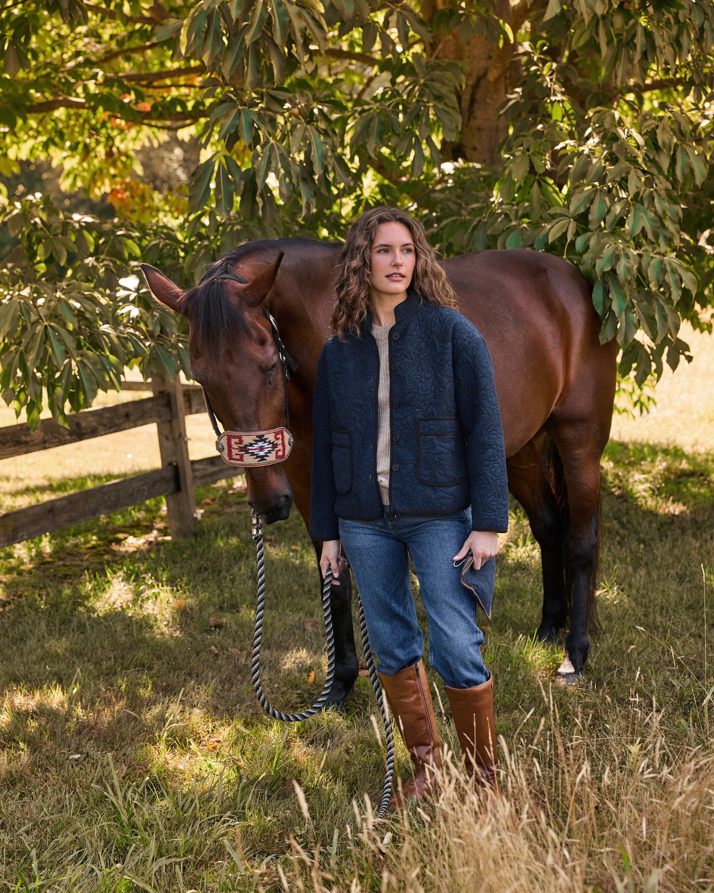 Quilted Equestrian - Marley Pouch - Vintage Indigo
