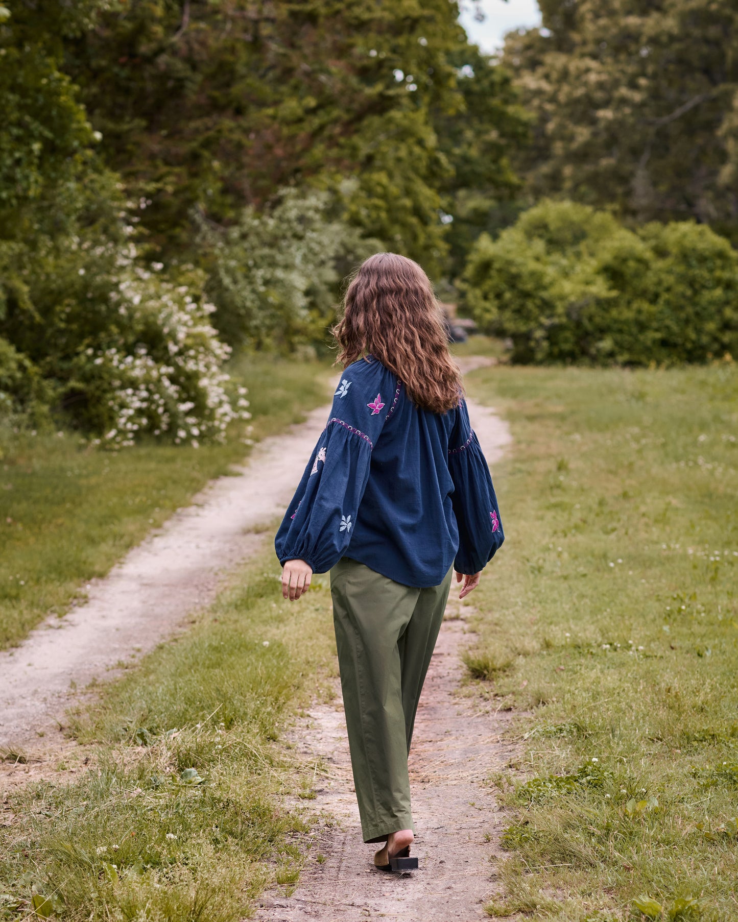 Rodeo Embroidery - Hallie Blouse - Navy