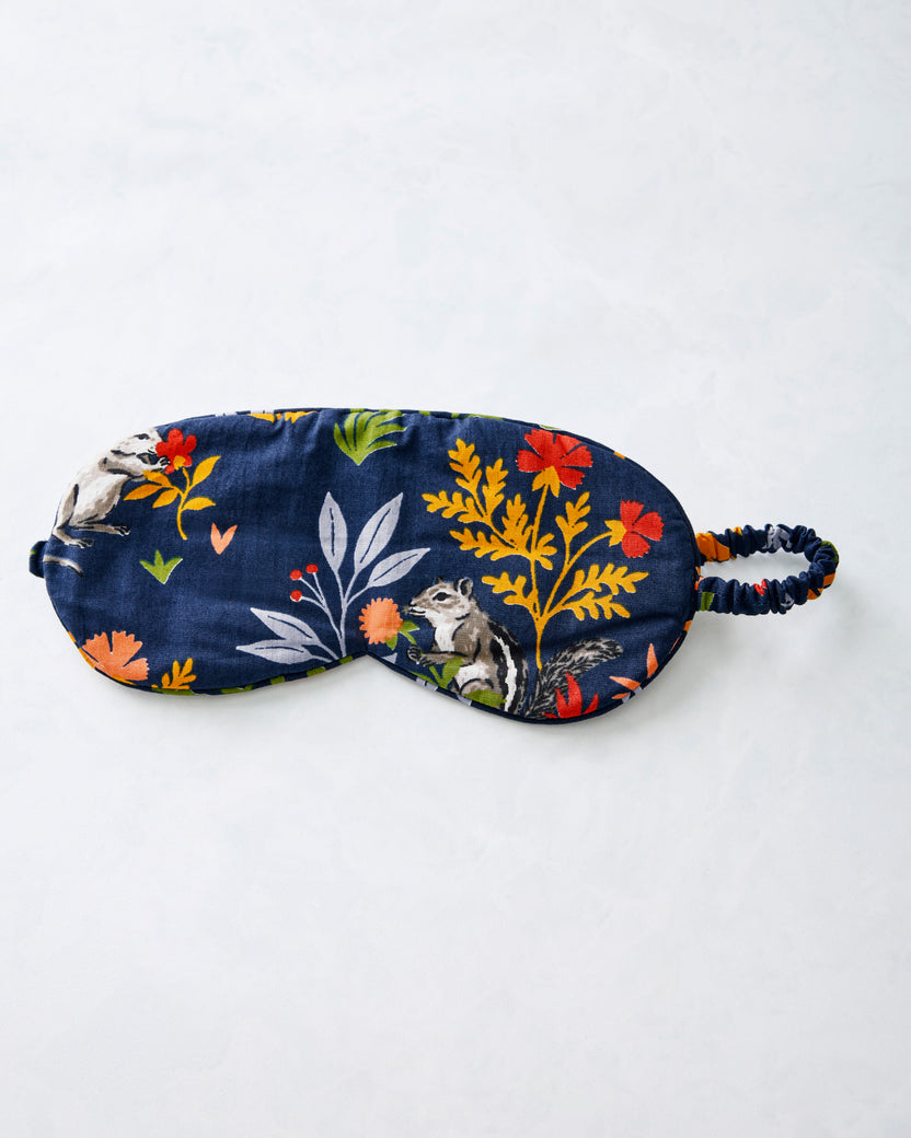 Woodland Critters - Eye Mask - Indigo