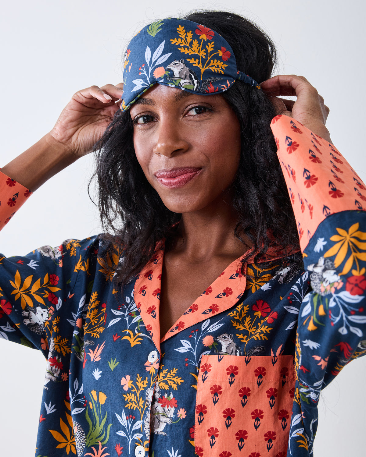 Woodland Critters - Eye Mask - Indigo