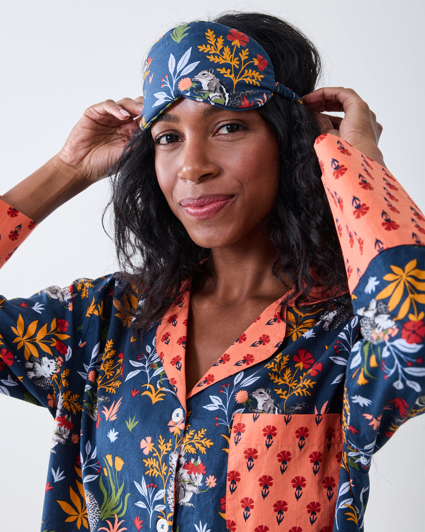 Woodland Critters - Eye Mask - Indigo