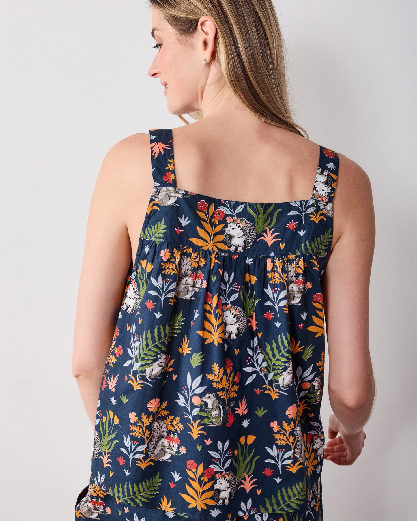 Woodland Critters - Back To Bed Cropped Set - Indigo