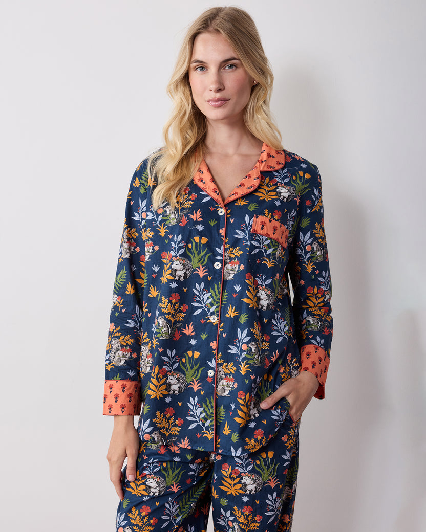 Woodland Critters - Long PJ Set - Indigo