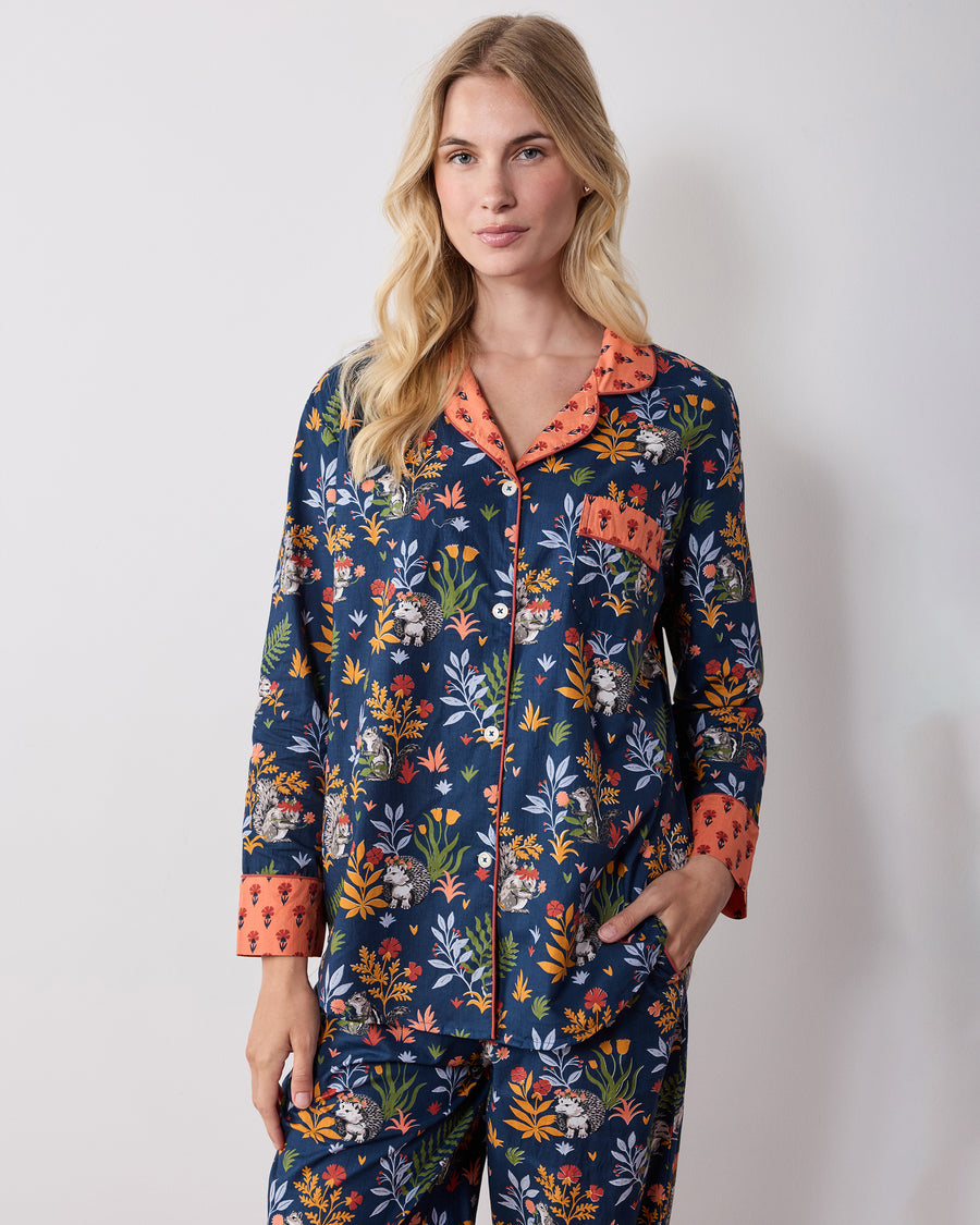 Woodland Critters - Long PJ Set - Indigo
