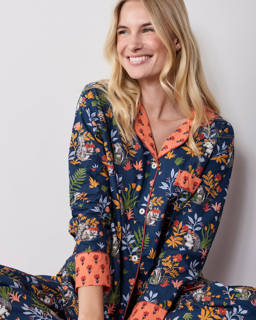 Woodland Critters - Tall Long PJ Set - Indigo