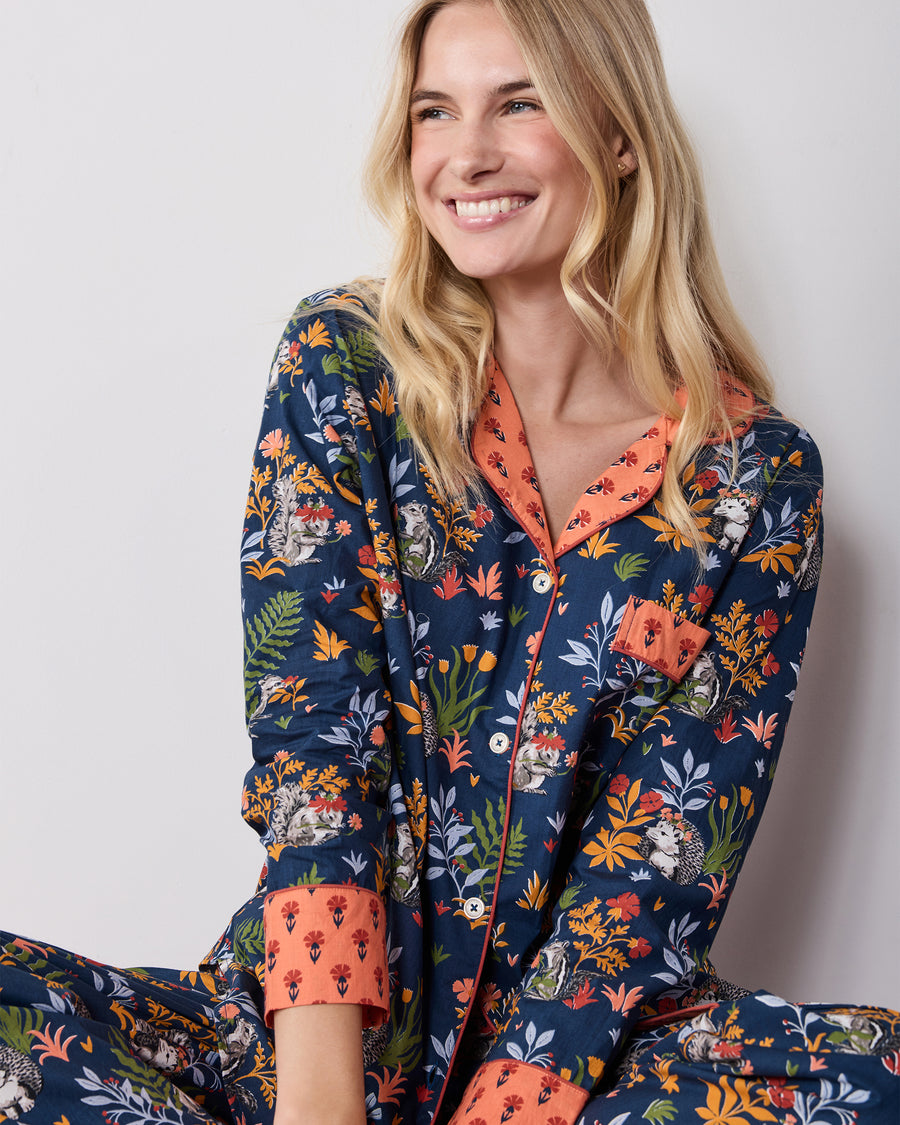 Woodland Critters - Tall Long PJ Set - Indigo