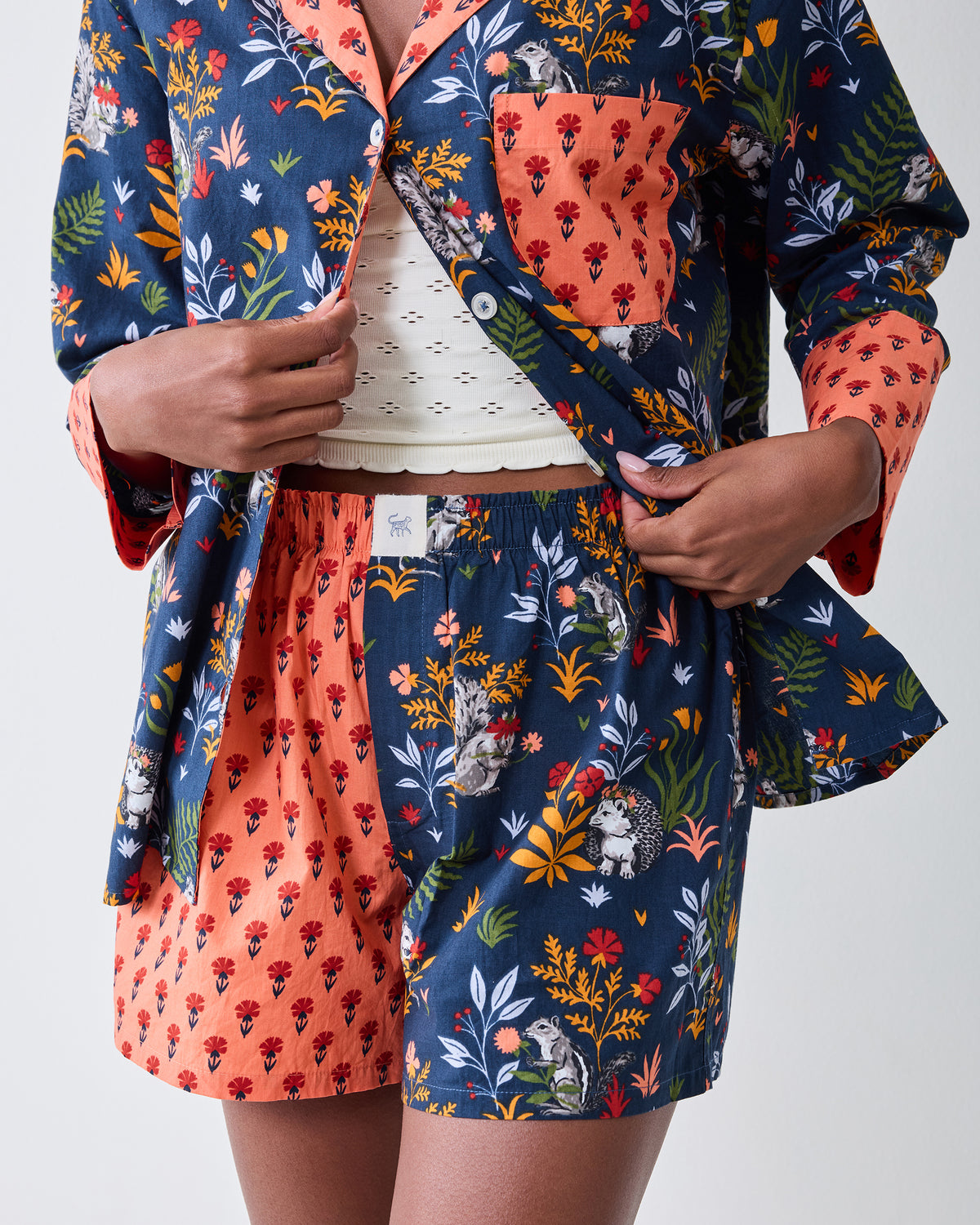 Woodland Critters - Reese Boxer Set - Indigo