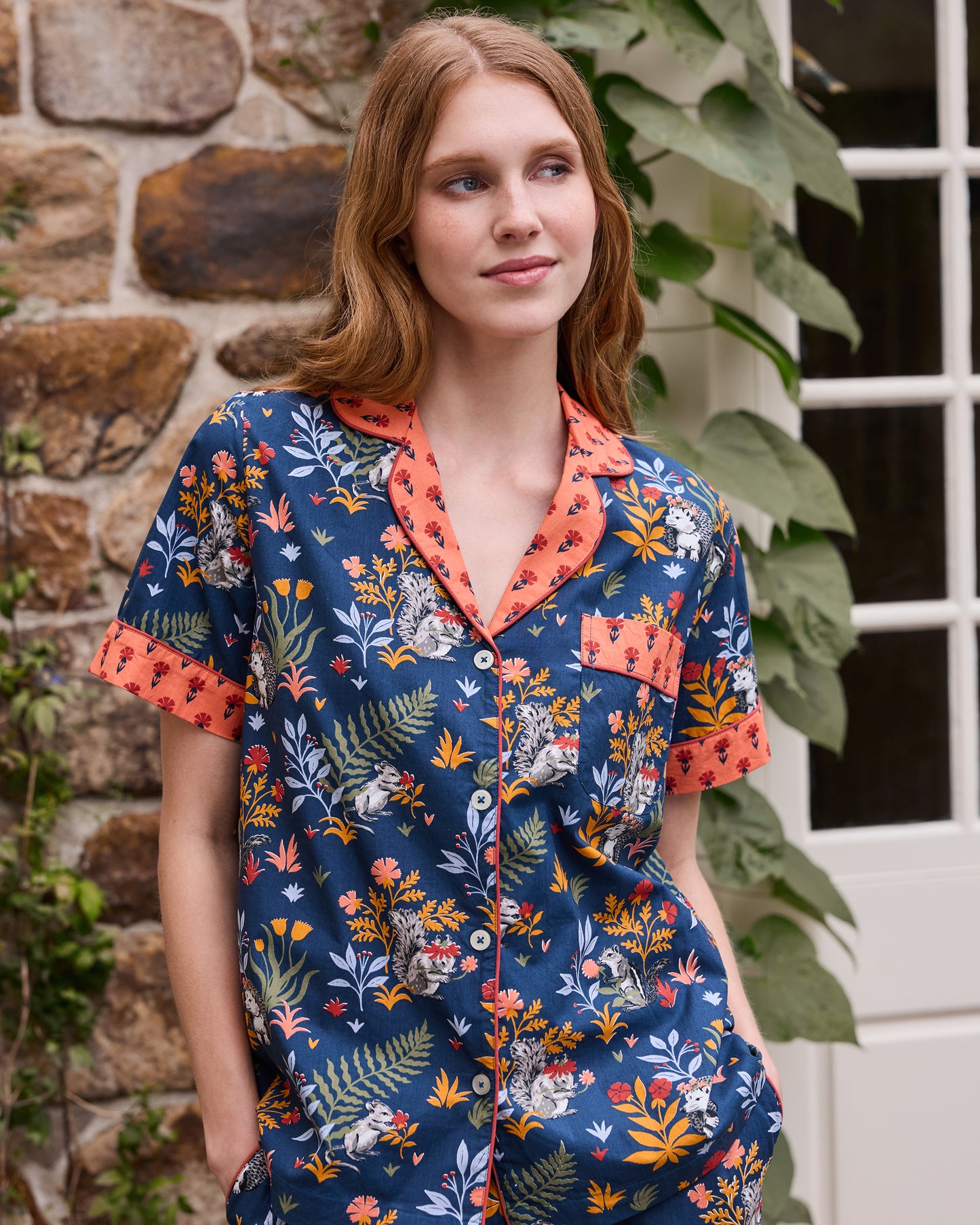 Woodland Critters - Short PJ Set - Indigo