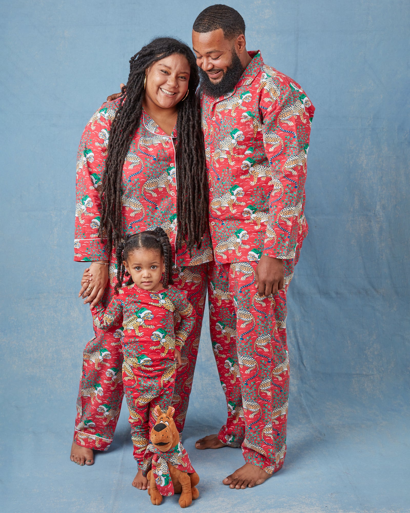 Holly Jolly Bagheera - Flannel Long PJ Set - Ruby - Printfresh