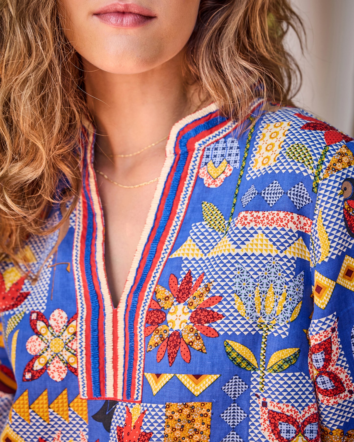 Songbird Quilt - Paloma Dress - Blue Jean - Printfresh