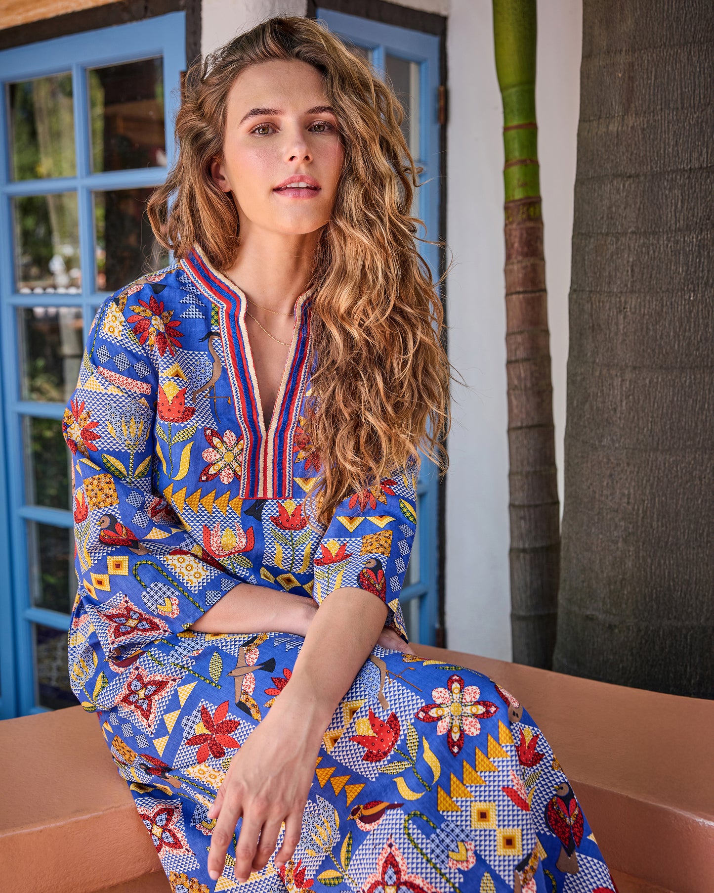 Songbird Quilt - Paloma Dress - Blue Jean - Printfresh