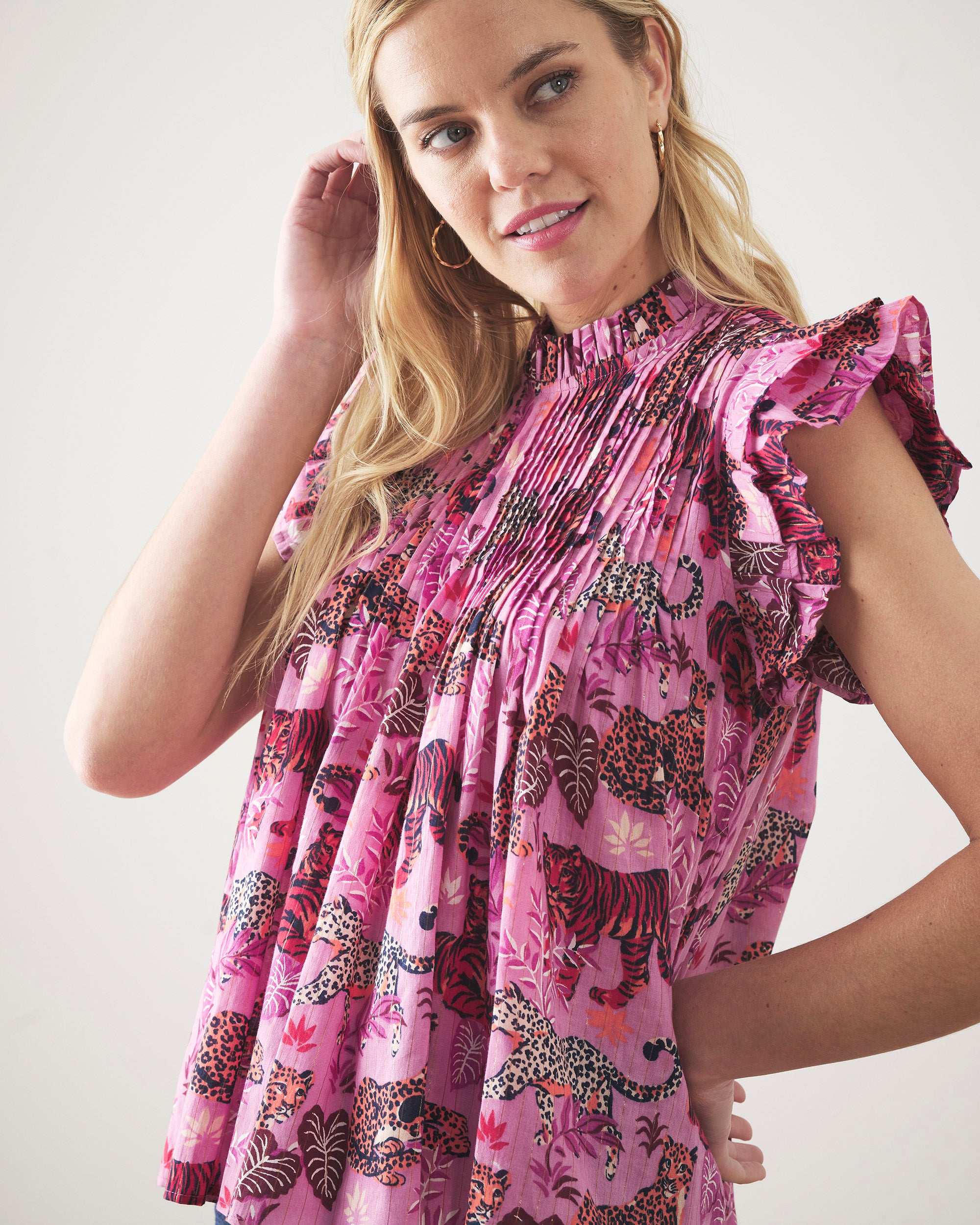 Feline Fatale - When in Doubt Blouse - Lovely Lilac - Printfresh