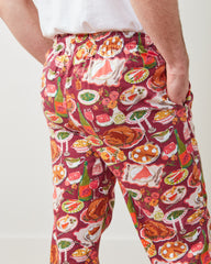 Festive Feast - Flannel Mens PJ Pants - Cranberry Sauce - Printfresh