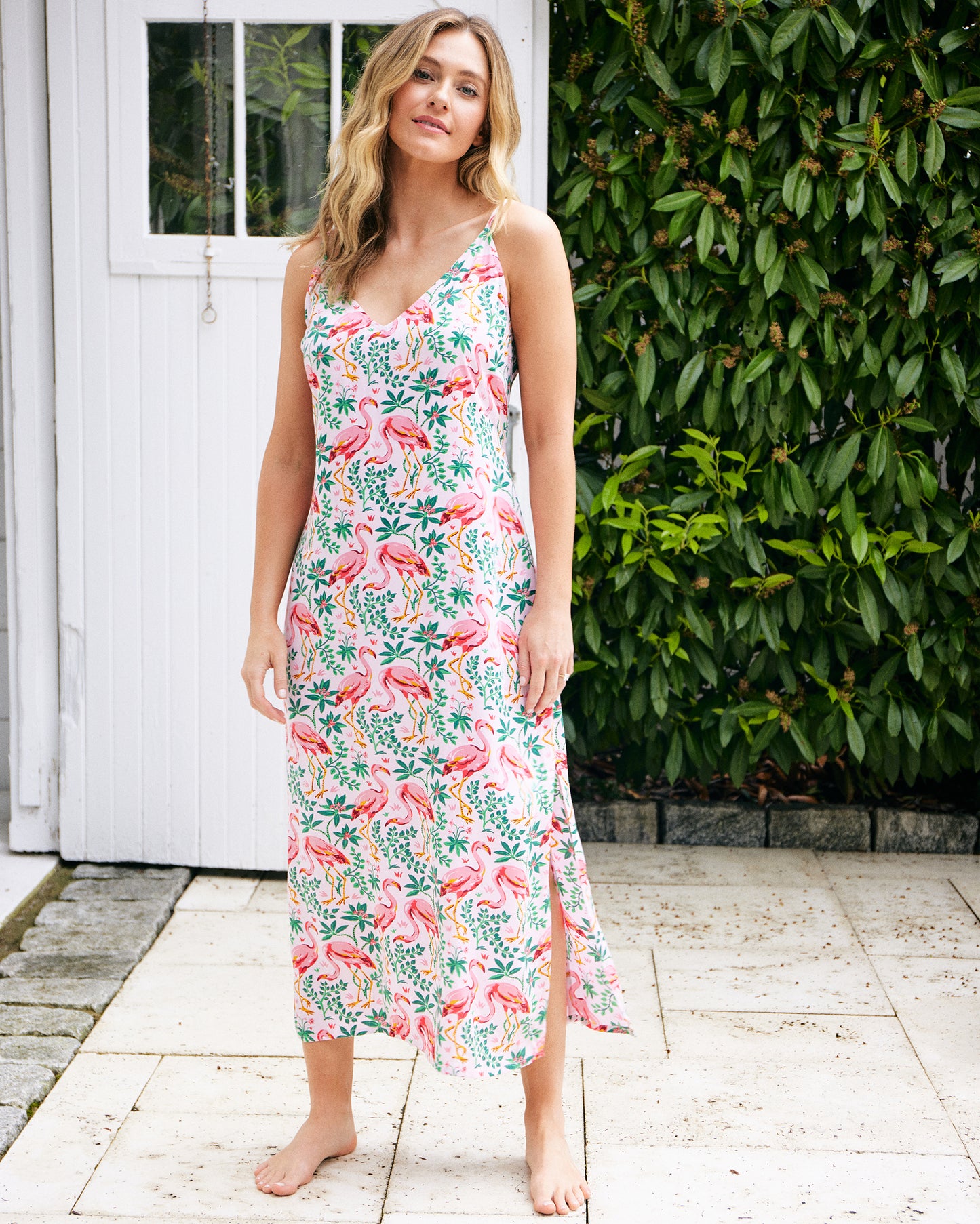 Flock of Flamingos - Eco Satin Chic to Sleep Nightie - Rose - Printfresh