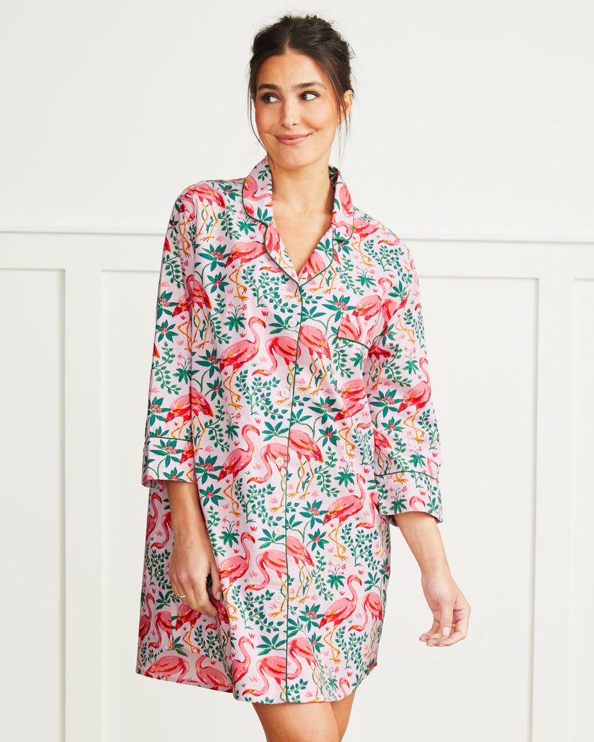 Flock of Flamingos - Sleep Shirt - Rose - Printfresh