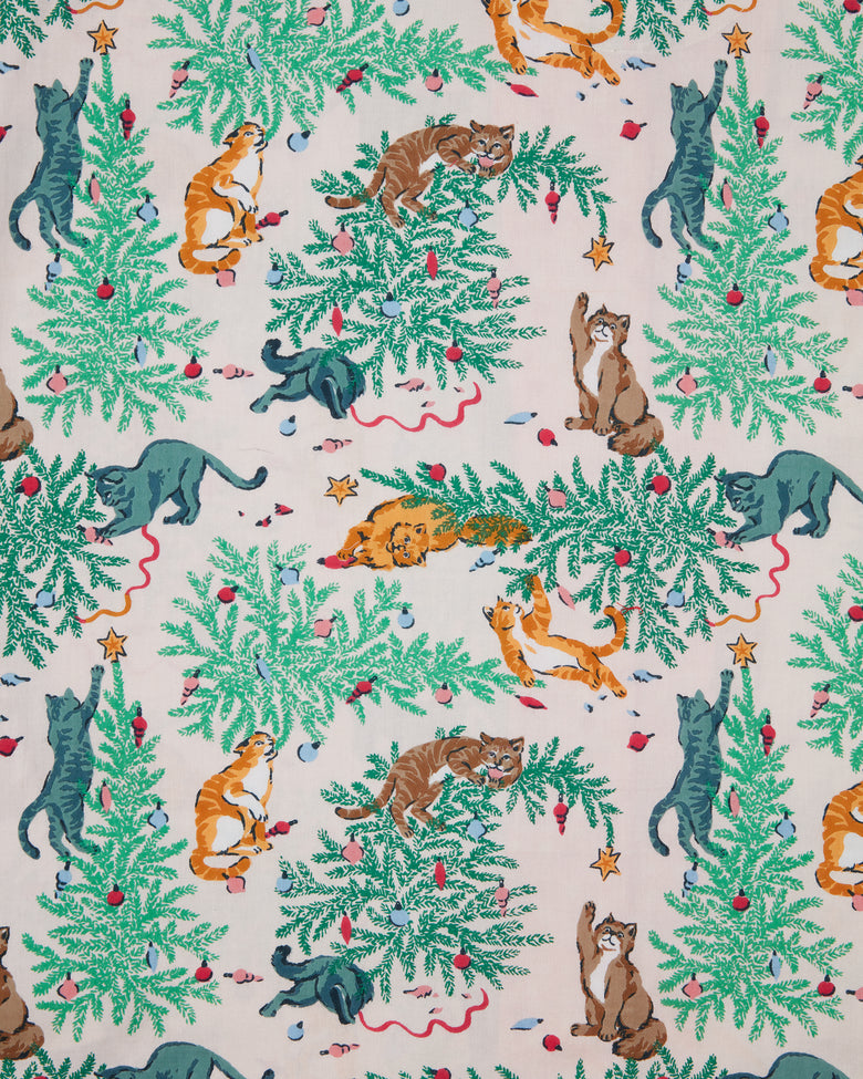 Frisky Firs - Lightweight Flannel Long PJ Set - Sweet Cream - Printfresh