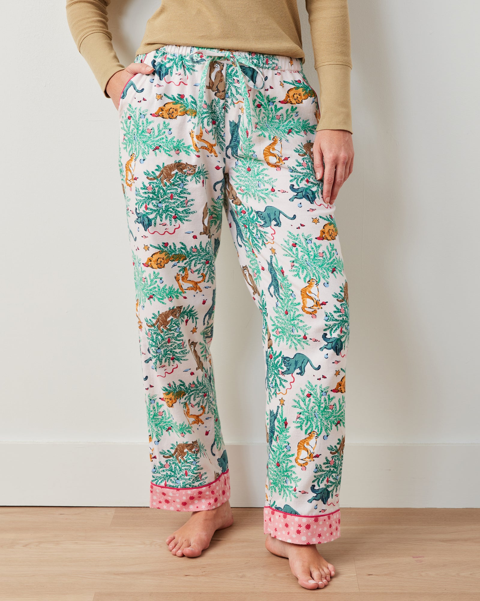 Frisky Firs - Flannel PJ Pants - Sweet Cream - Printfresh