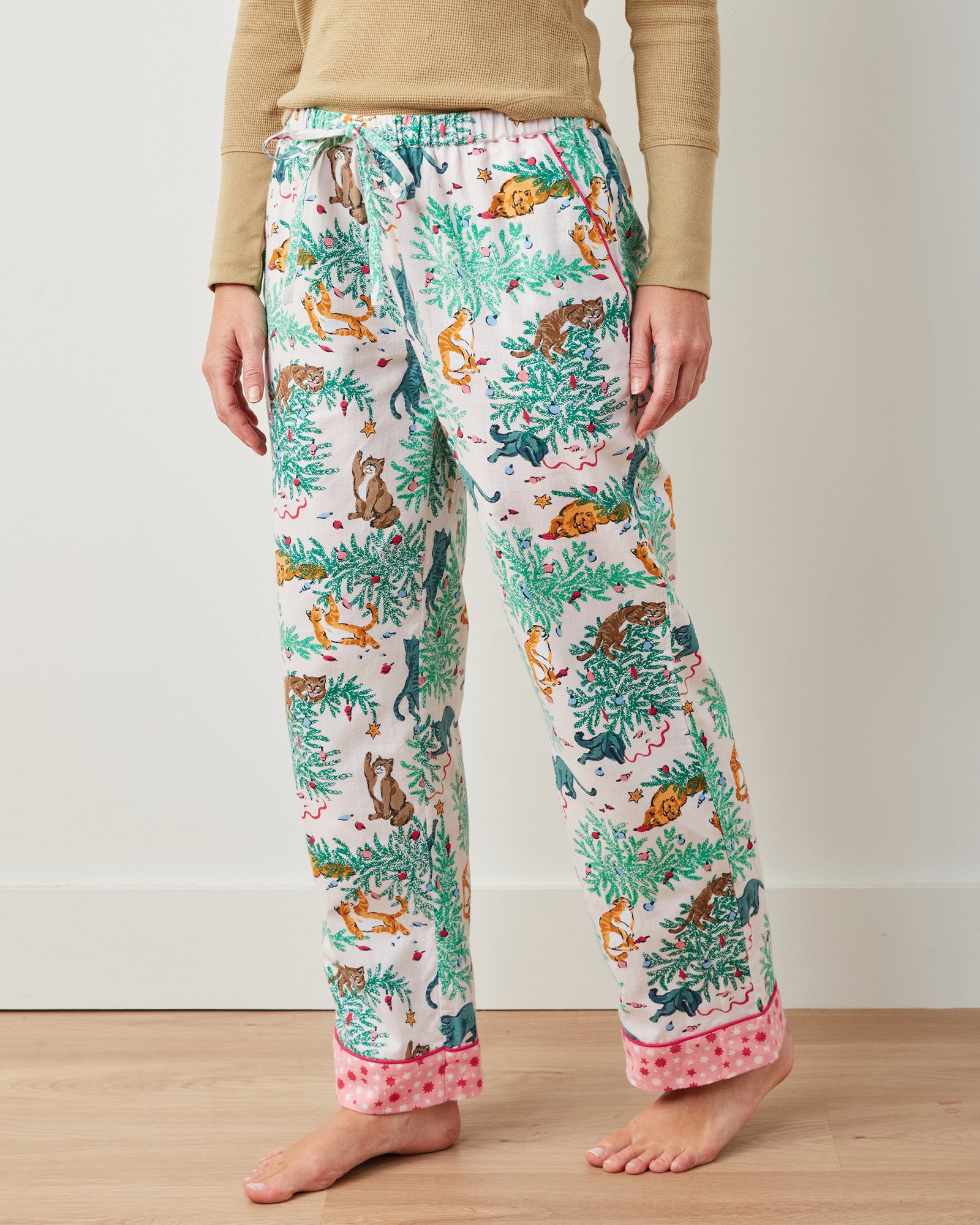 Frisky Firs - Flannel PJ Pants - Sweet Cream - Printfresh