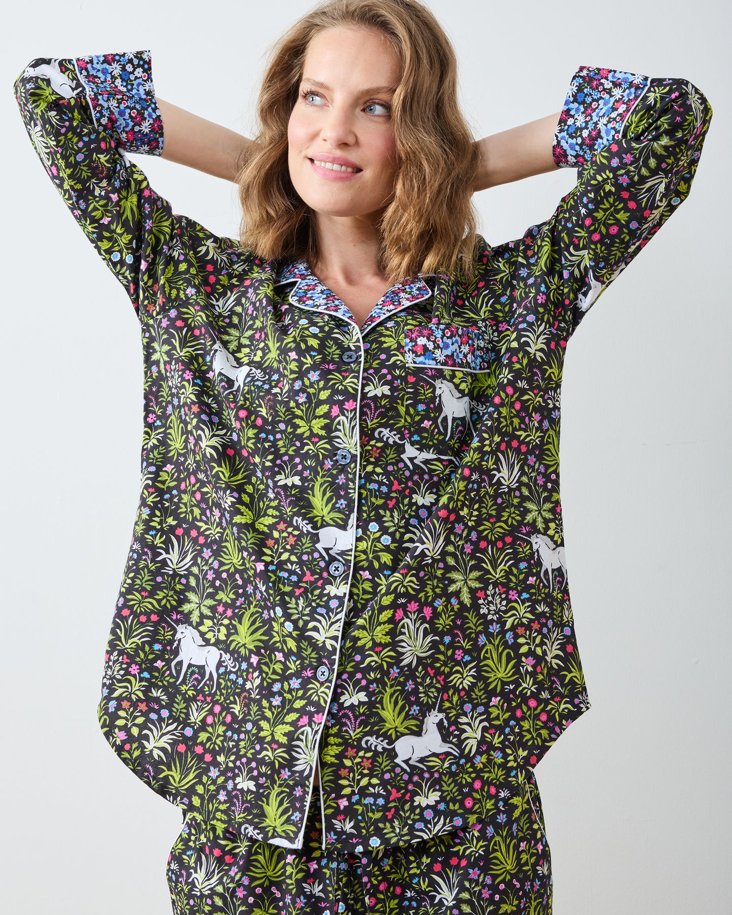 Unicorns Garden - Long PJ Set - Ink - Printfresh