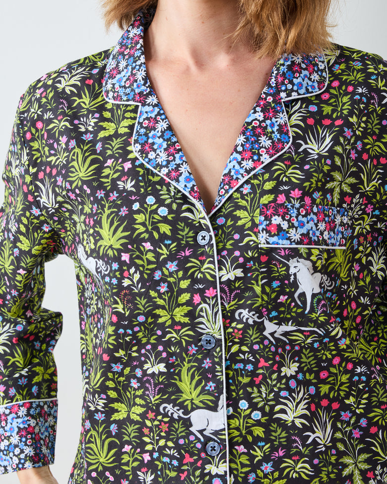 Unicorns Garden - Long PJ Set - Ink - Printfresh
