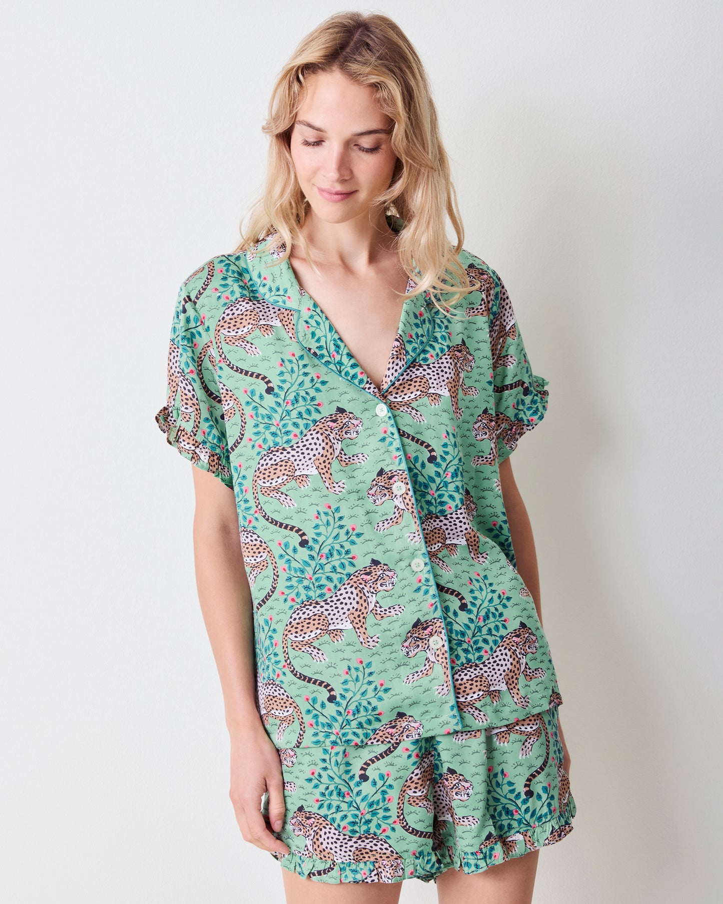 Bagheera - Eco Satin Ruffle Set - Fresh Sage