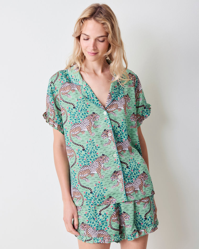Bagheera - Eco Satin Ruffle Set - Fresh Sage