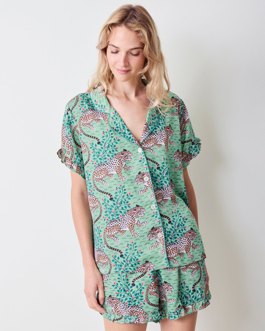 Bagheera - Eco Satin Ruffle Set - Fresh Sage