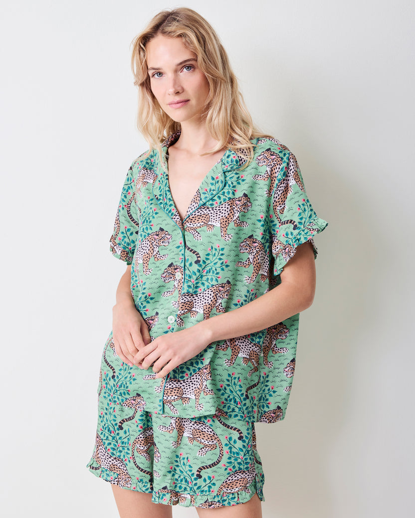 Bagheera - Eco Satin Ruffle Set - Fresh Sage