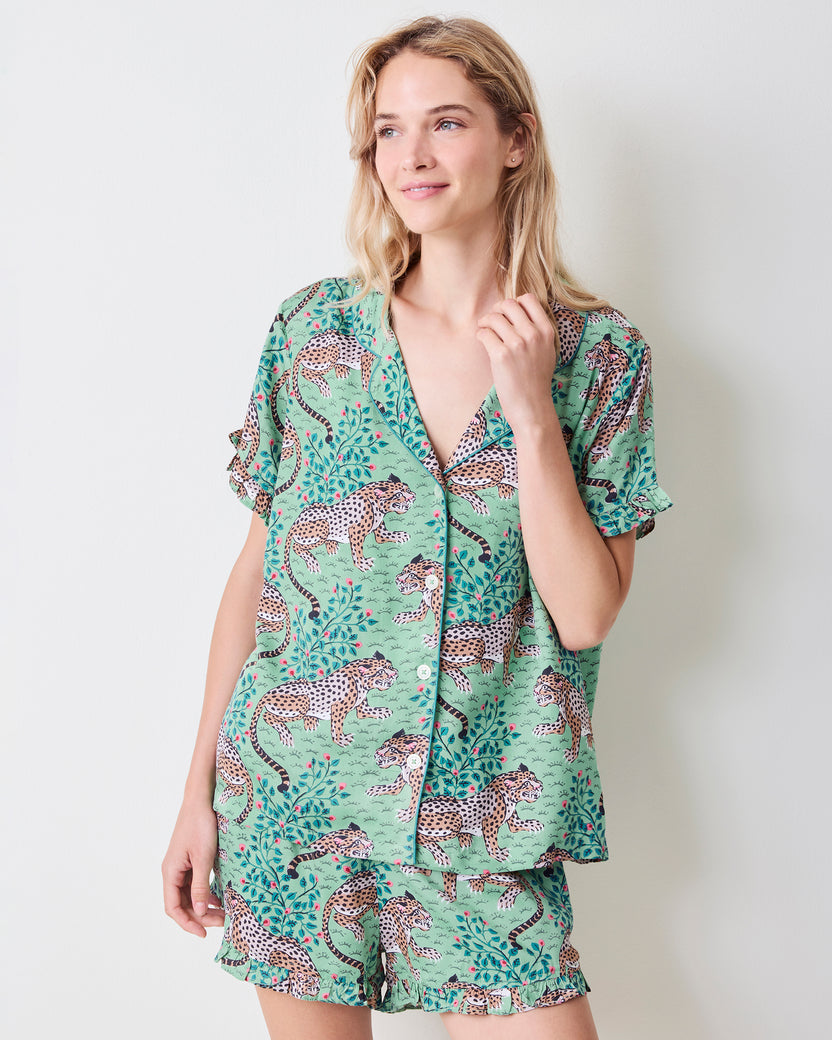 Bagheera - Eco Satin Ruffle Set - Fresh Sage