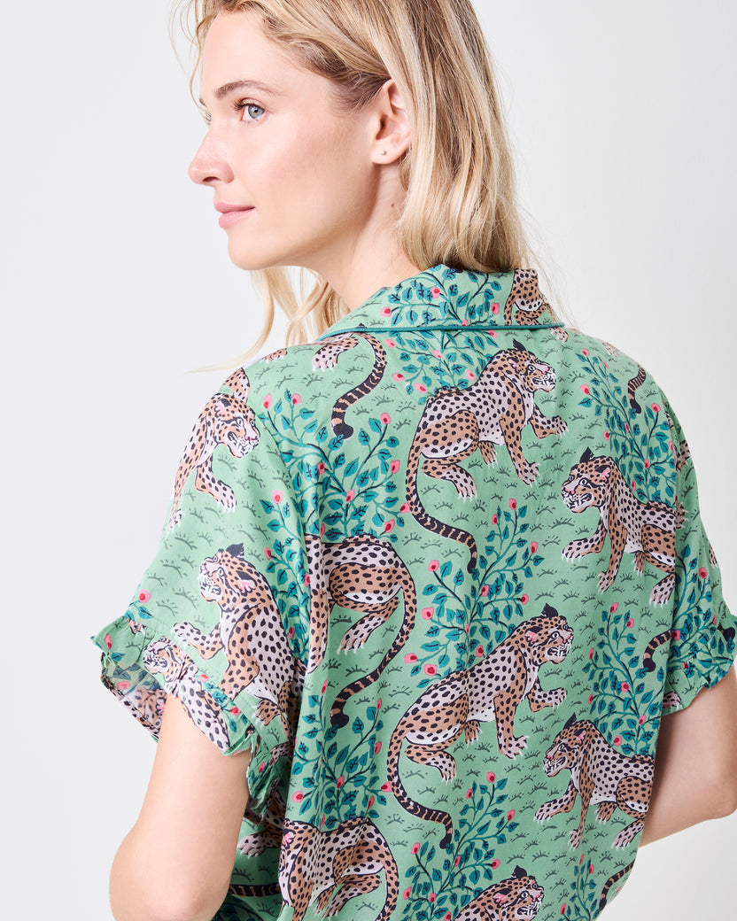 Bagheera - Eco Satin Ruffle Set - Fresh Sage