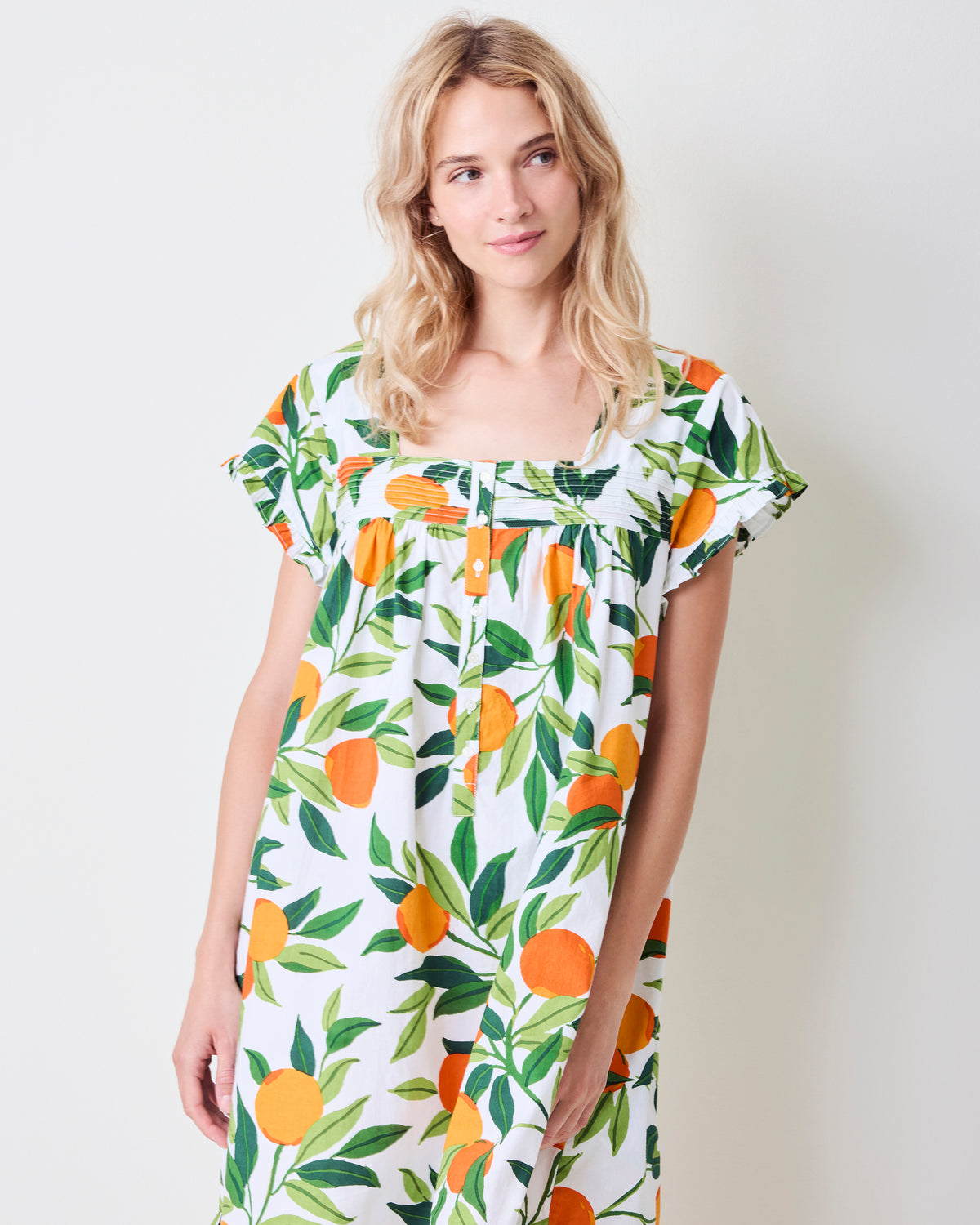 Clementine - Pintuck Nightgown - Cloud