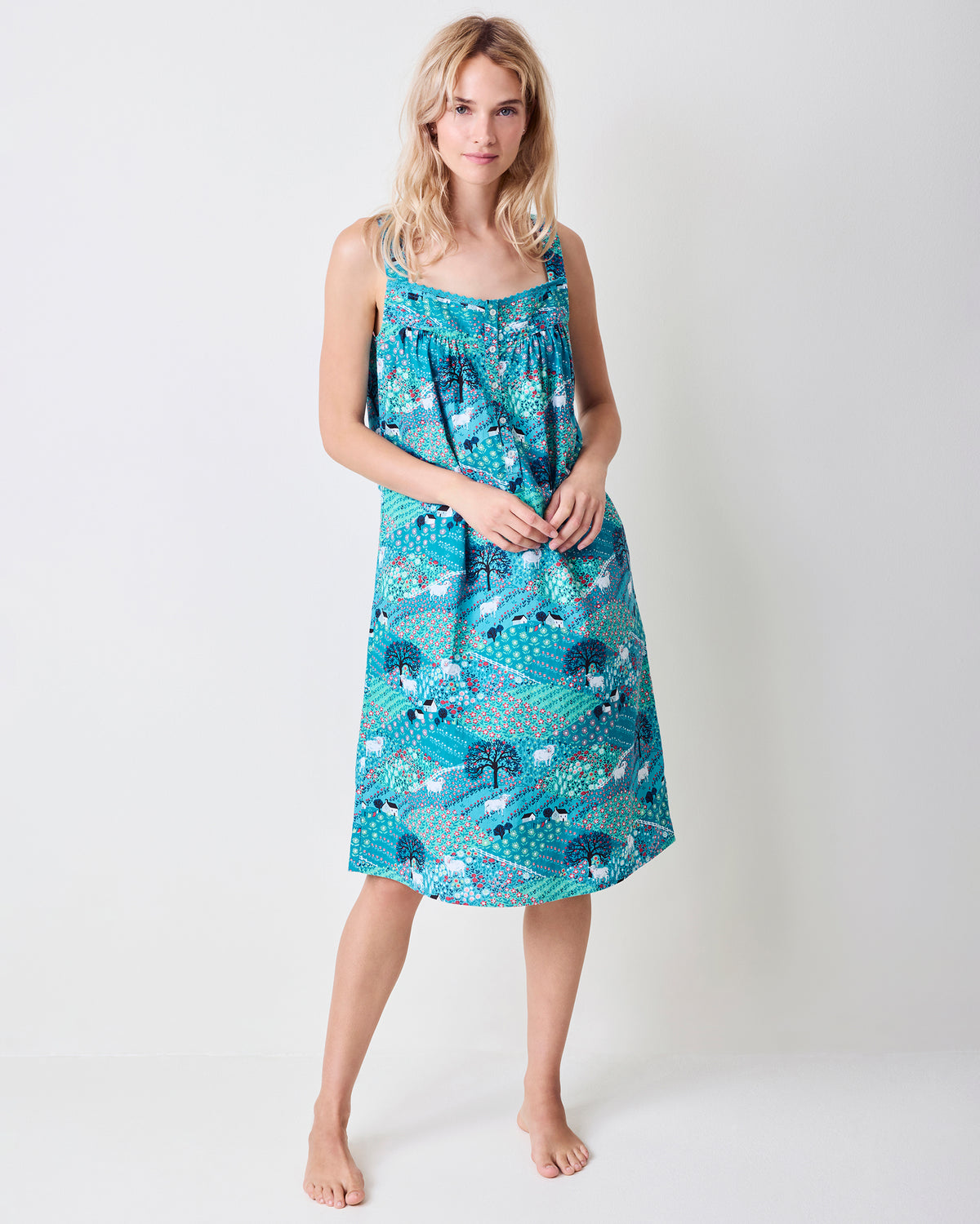 Rolling Hills - Back to Bed Nightgown - Blue Opal