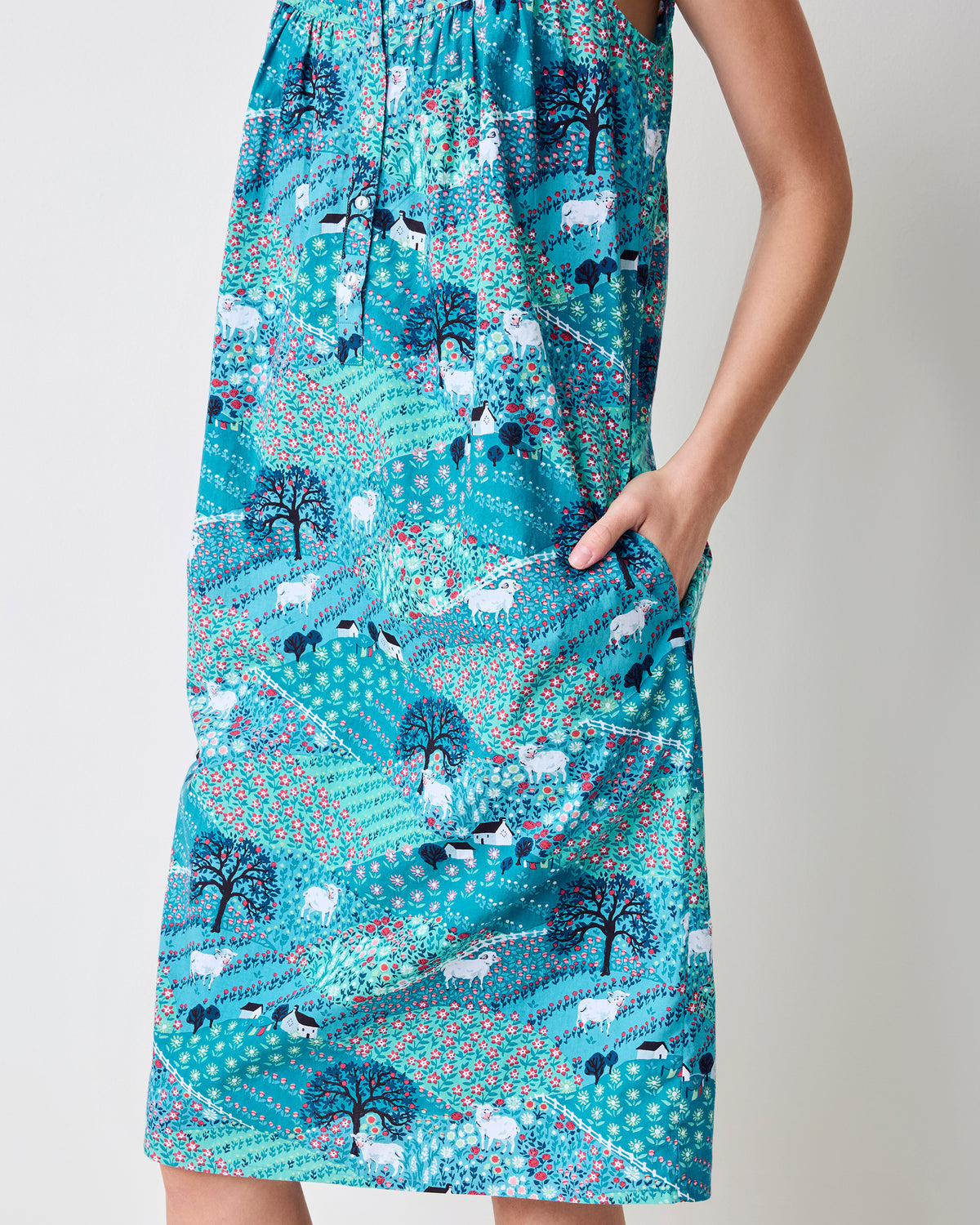 Rolling Hills - Back to Bed Nightgown - Blue Opal
