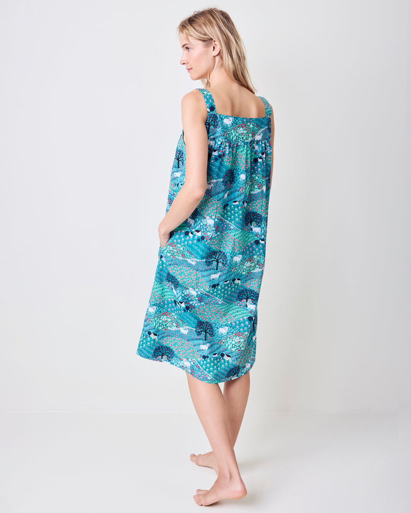 Rolling Hills - Back to Bed Nightgown - Blue Opal
