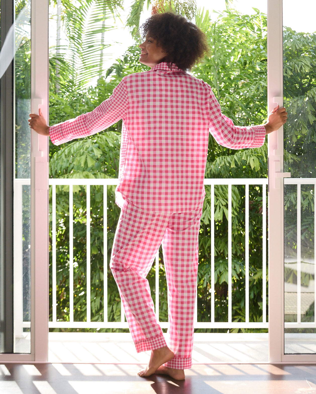 Garden Gingham - Long PJ Set - Pink Spritz - Printfresh