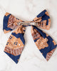 Gingerbread Party - The Preppy Hair Bow - Classic Navy - Printfresh