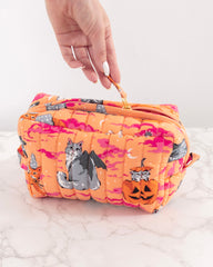 Halloween House Cats - Quilted Pouch - Jack O' Lantern - Printfresh