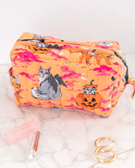 Halloween House Cats - Quilted Pouch - Jack O' Lantern - Printfresh