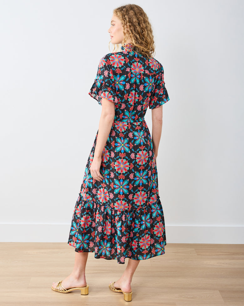 Mid Century Medallion - Celeste Dress - Ink - Printfresh