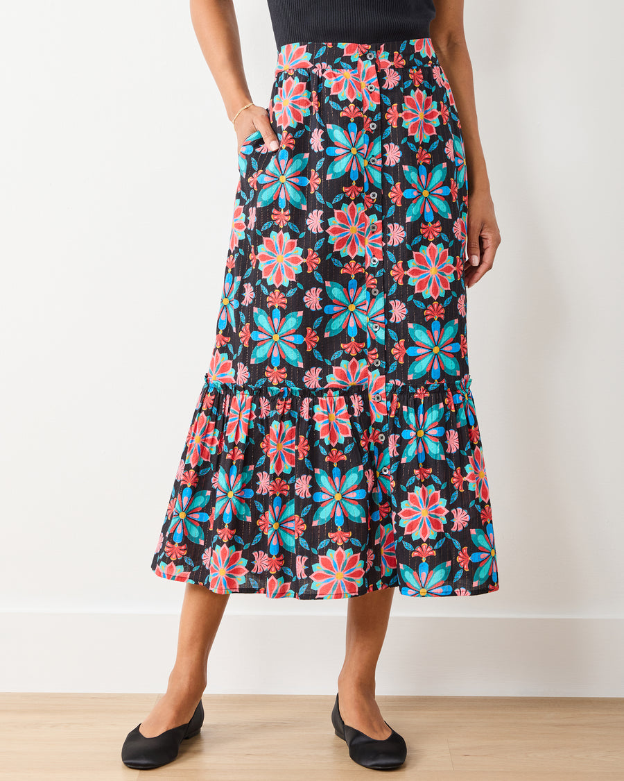 Mid Century Medallion - Perry Skirt - Ink - Printfresh