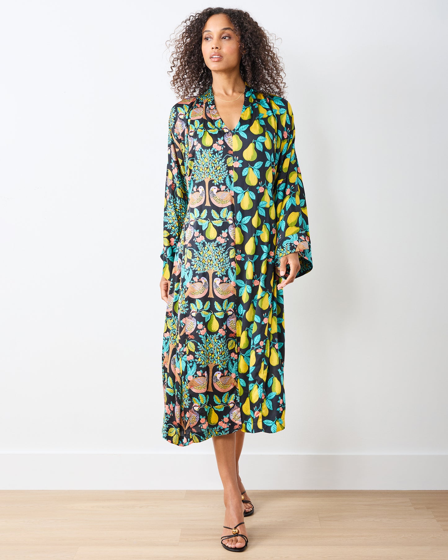 Partridge In A  Pear Tree - Dulce Dress - Ink - Printfresh