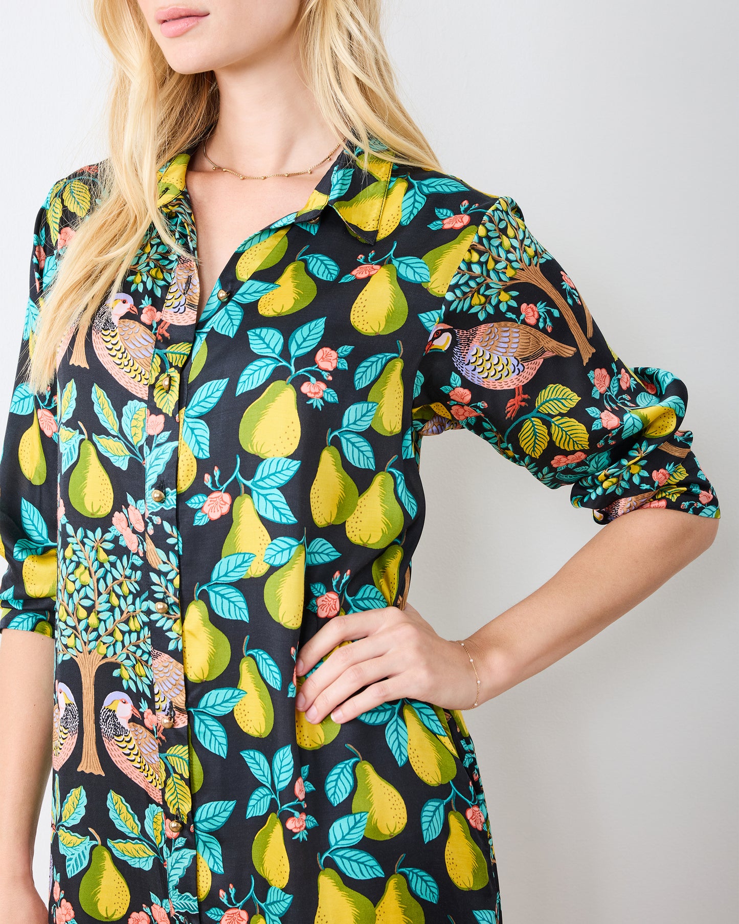 Partridge In A Pear Tree - Mariane Dress - Ink - Printfresh