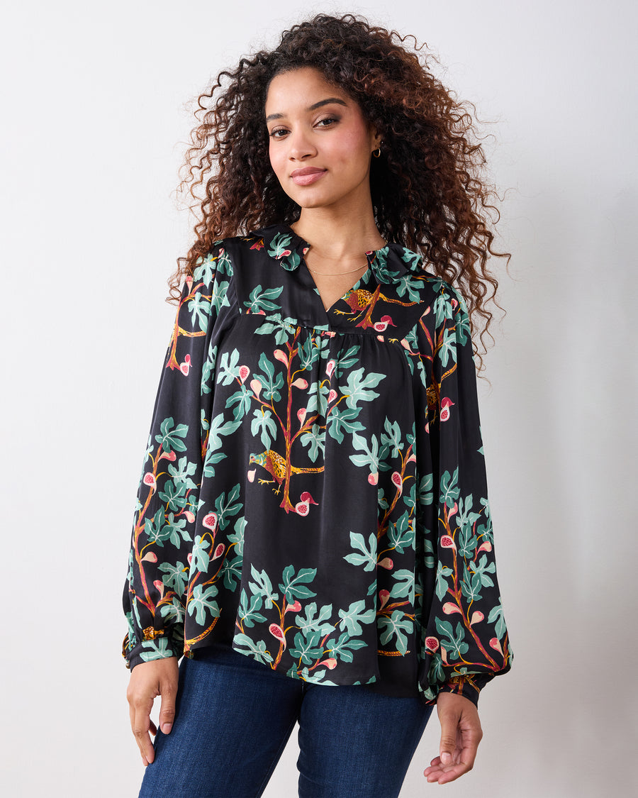 Pheasant & Figs - Finley Blouse - Ink - Printfresh
