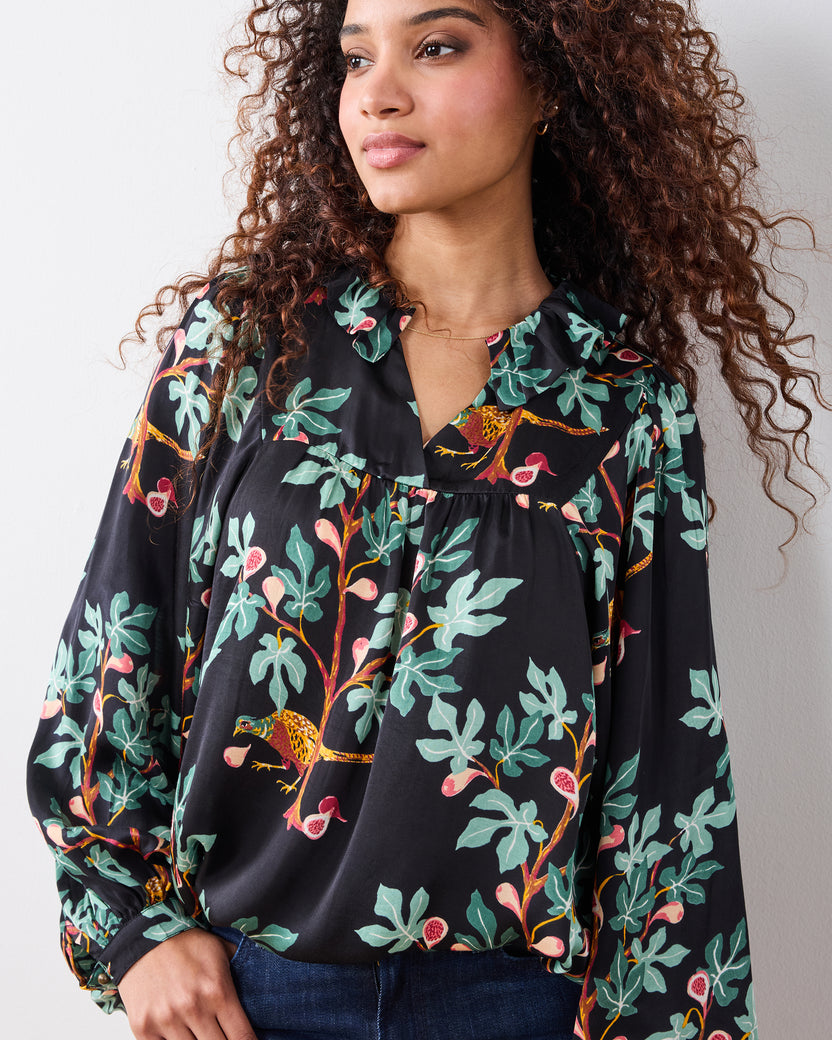 Pheasant & Figs - Finley Blouse - Ink - Printfresh