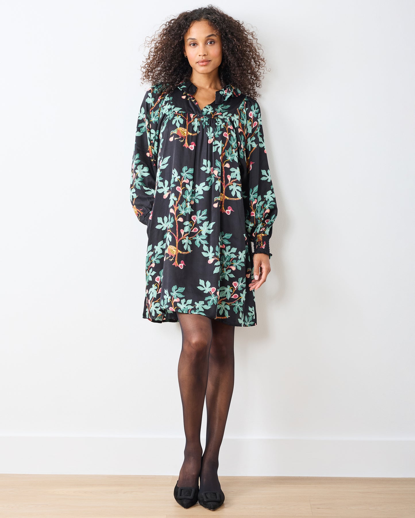 Pheasant & Figs - Magnolia Dress - Ink - Printfresh