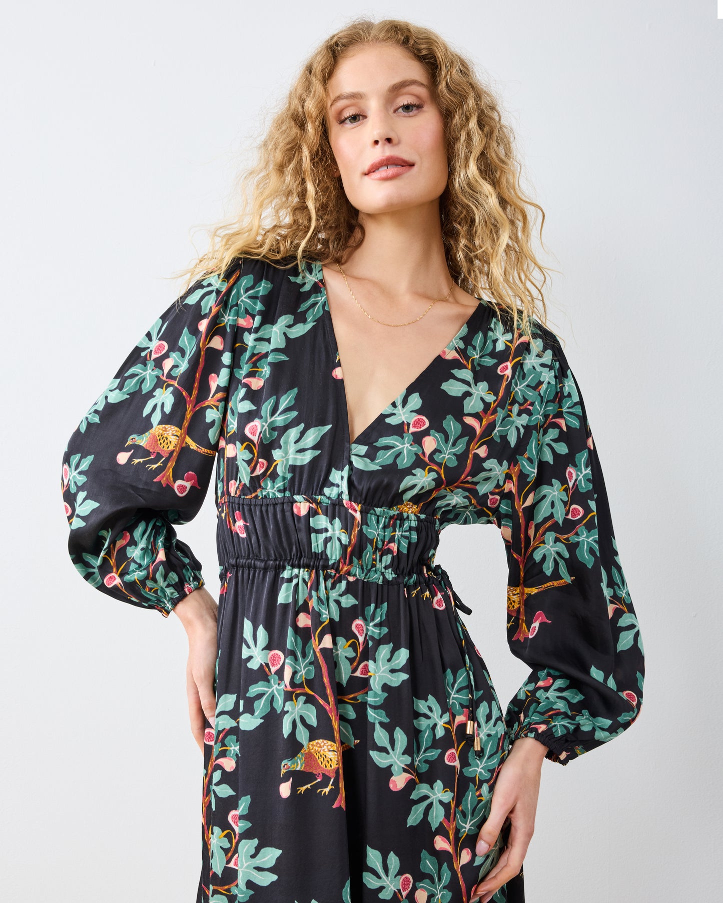 Pheasant & Figs - Zinnia Dress - Ink - Printfresh