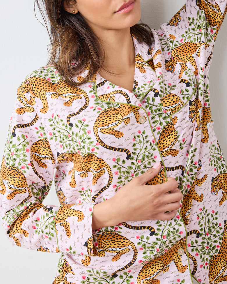Bagheera - Lightweight Flannel Long PJ Set - Blush - Printfresh